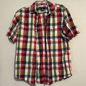 Colorful plaid old navy short sleeve button down
